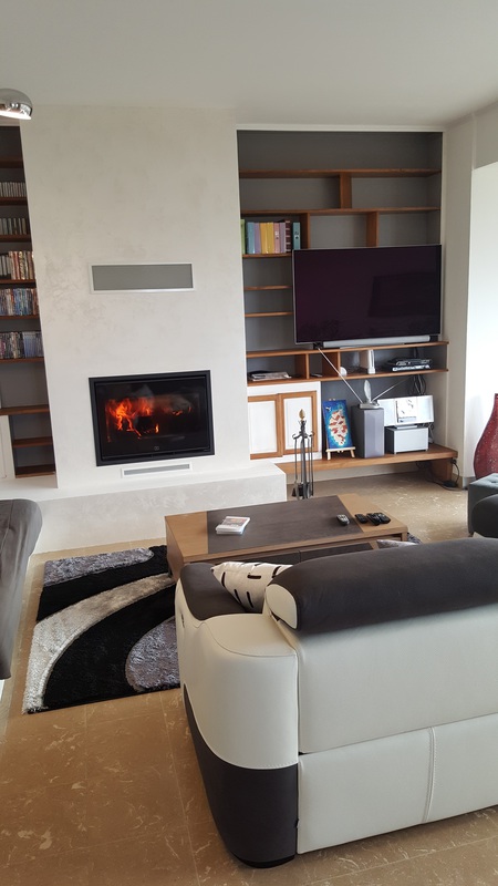 Salon avec cheminée insert