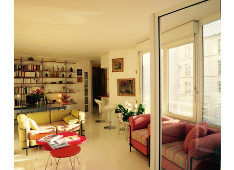 vue du living depuis la loggia